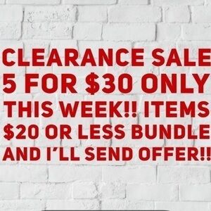 This week only clearing out winter/ spring items !